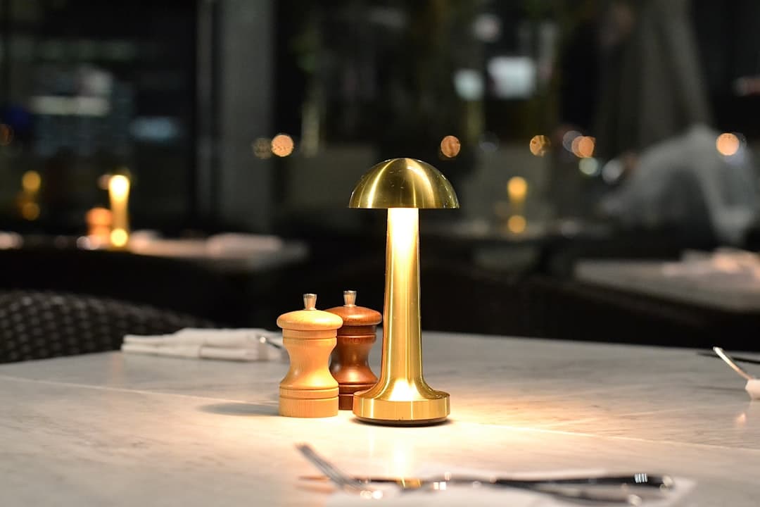 Elegant restaurant table with candles