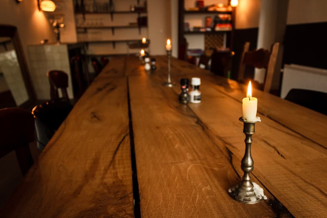 Elegant fine dining table setting in dark ambiance